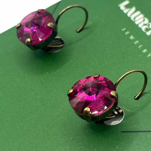 Handcrafted Swarovski Crystal Drop Earrings – Premium, Antique Gold & Sparkly - Picture 2 of 5